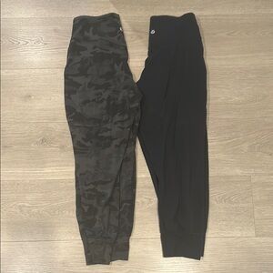 Lululemon Align Cropped Camo and Black Joggers